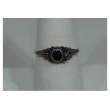 Sterling Silver Ladies Black Onyx Ring