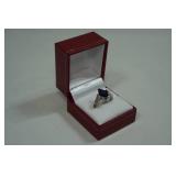 Sterling Silver Ladies Ring - Lab Created Sapphire