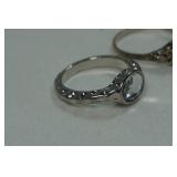 Silver Tone Costume Jewelry Rings