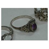 Silver Tone Costume Jewelry Rings