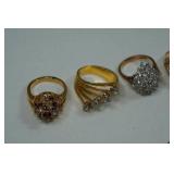 Gold Tone Costume Jewelry Rings
