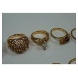 Gold Tone Costume Jewelry Rings