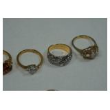 Gold Tone Costume Jewelry Rings