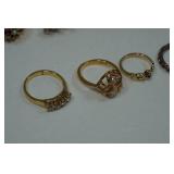 Gold Tone Costume Jewelry Rings