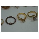 Gold Tone Costume Jewelry Rings