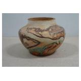 Vintage Nemadji Art Pottery Marbled Swirl Pattern Vase