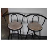 Set of Two Swivel Bar Stools