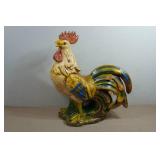 Vintage Majolica Hand Painted Large Rooster Yard Art