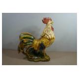 Vintage Majolica Hand Painted Large Rooster Yard Art