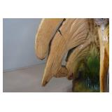 Vintage Majolica Hand Painted Large Rooster Yard Art