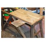 Steel Frame Wood Top Work Bench