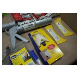 Assorted Hardware - Pole Sander Attachments, Caulk Guns, Paint Cloths