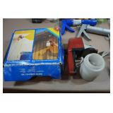 Assorted Hardware - Pole Sander Attachments, Caulk Guns, Paint Cloths