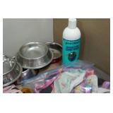 Large Assortment of Pet Supplies - Carriers, Clothing, Dishes