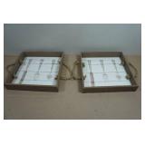 *2* Decorative Serving Trays - 12"x12"