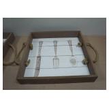 *2* Decorative Serving Trays - 12"x12"
