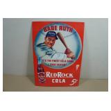 Vintage Style Raised Metal Sign - Babe Ruth Red Rock Cola