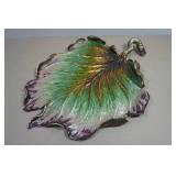 Jay Strongwater Bronzed Enamel Sculpted Leaf Tray