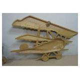 Vintage Homco WWI Airplane Cast Metal Wall Décor