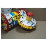 Vintage Toys - Fisher Price Family Farm, Musical Chime Roll Push Barrel and Xylophone & Drum