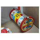 Vintage Toys - Fisher Price Family Farm, Musical Chime Roll Push Barrel and Xylophone & Drum