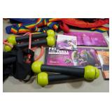 Assorted Workout Gear - Weights, DVDs, Bags