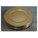 Assorted Tableware - Punch Bowl, Gold Plates, Glass Bread Pan