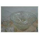 Assorted Tableware - Punch Bowl, Gold Plates, Glass Bread Pan