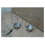 Assorted Tableware - Punch Bowl, Gold Plates, Glass Bread Pan