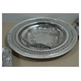 Assorted Tableware - Silver Serving Trays, Utensils, Cutting Boards