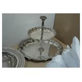 Assorted Tableware - Silver Serving Trays, Utensils, Cutting Boards