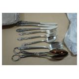 Assorted Tableware - Silver Serving Trays, Utensils, Cutting Boards