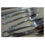Assorted Tableware - Silver Serving Trays, Utensils, Cutting Boards