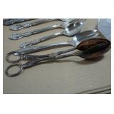 Assorted Tableware - Silver Serving Trays, Utensils, Cutting Boards