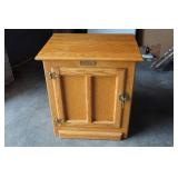Vintage White Clad Oak Wood Ice Box