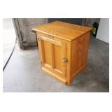 Vintage White Clad Oak Wood Ice Box