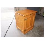 Vintage White Clad Oak Wood Ice Box