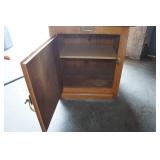 Vintage White Clad Oak Wood Ice Box