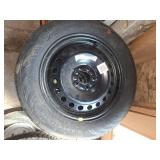 Various spare tires with rims