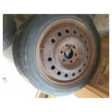 Various spare tires with rims