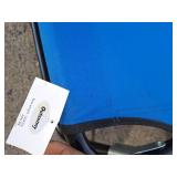 2 blue lounge chairs