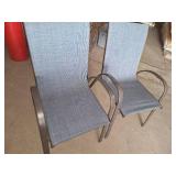 Set of 2 blue patio chairs