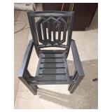 Set of 4 black patio chairs