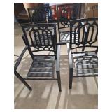 Set of 4 black patio chairs
