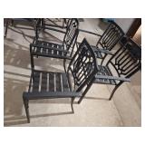 Set of 4 black patio chairs