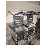 Set of 4 black patio chairs