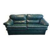 LLLR - Vintage Forest Green Flexsteel Leather Sofa