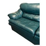 LLLR - Vintage Forest Green Flexsteel Leather Sofa