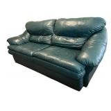 LLLR - Vintage Forest Green Flexsteel Leather Sofa