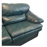 LLLR - Vintage Forest Green Flexsteel Leather Sofa